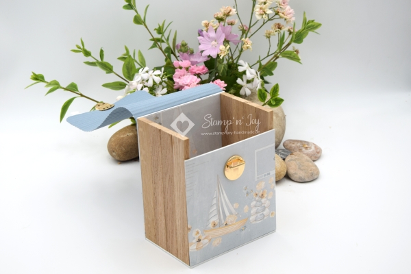 Klötzchenbox ca. 13,5x21,5x9,5 cm | Einband Designpapier maritim | Art. Nr. 97040510